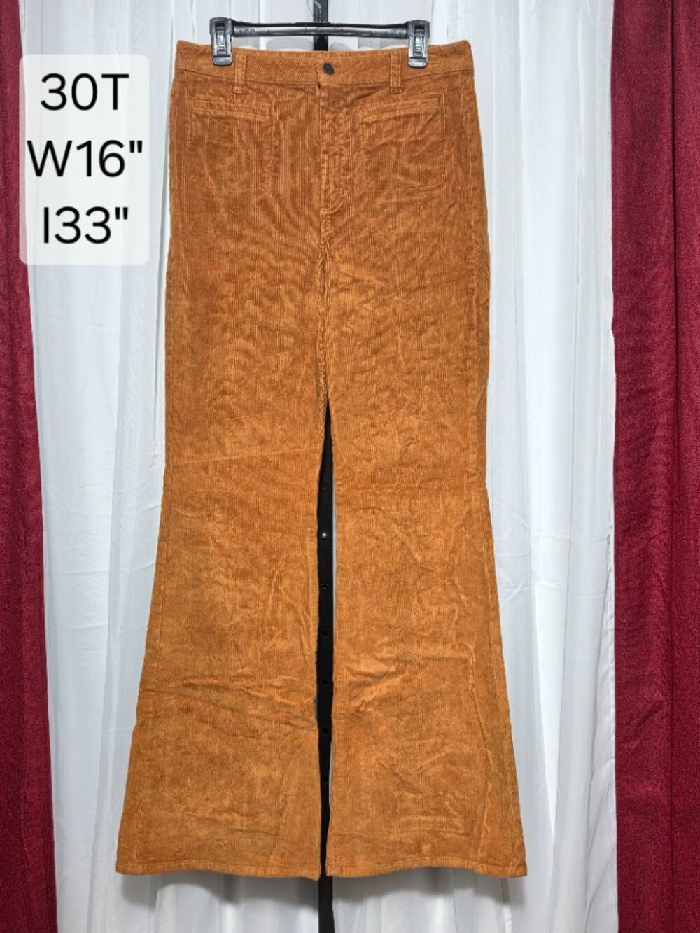 J.Crew Brown Corduroy Flare Pants Women's Size 30T Tall